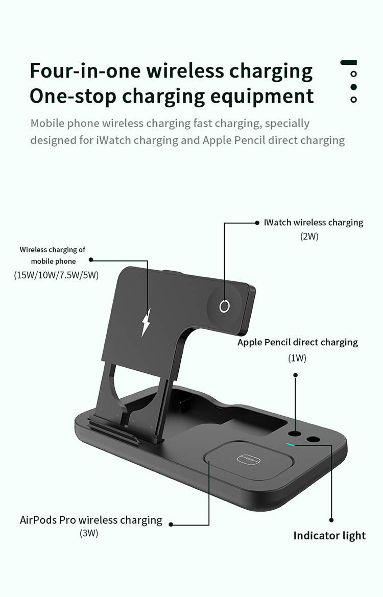 Carregador Wireless 4 em 1 – Estação de Carregamento