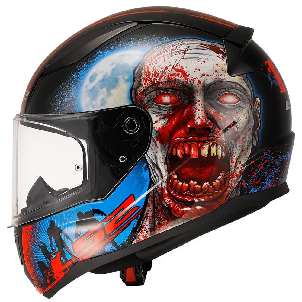 CAPACETE LS2 FF353 RAPID II ZOMBIE - PRETO / VERMELHO