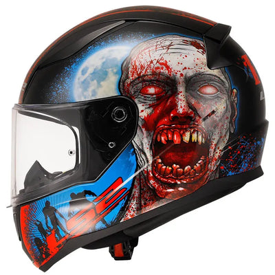 CAPACETE LS2 FF353 RAPID II ZOMBIE - PRETO / VERMELHO