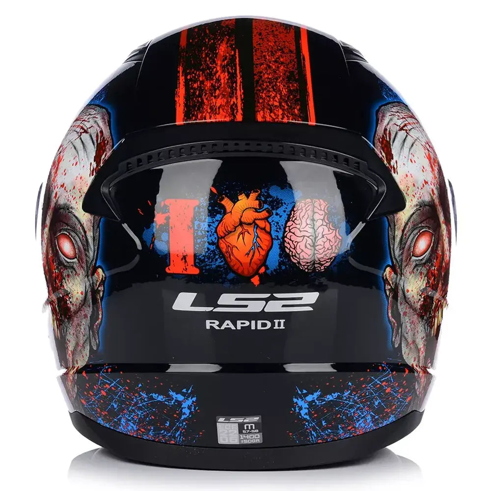 CAPACETE LS2 FF353 RAPID II ZOMBIE - PRETO / VERMELHO