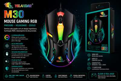 Rato Gaming Yelandar M30 – Alta Precisão