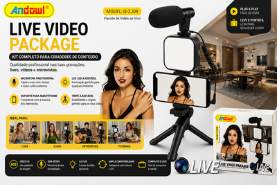 Kit Live Video Package – Iluminação + Suporte para Conteúdo