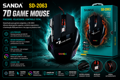 Rato Gaming SD-2063 – Alta Precisão
