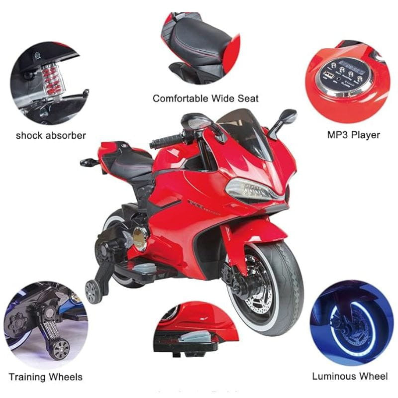 Motorbike 12V Vermelha - Moto elétrica para crianças